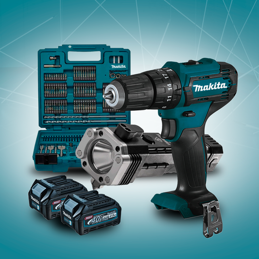 KIT TRAPANO AD IMPATTO POTENTE | 45 ACCESSORI + 2 BATTERIE 48V - LIQUIDAZIONE TOTALE